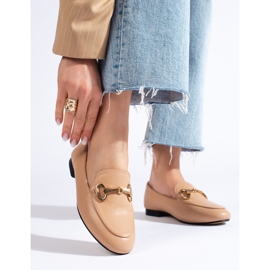 Mocassins Sapatos bege castanho 1