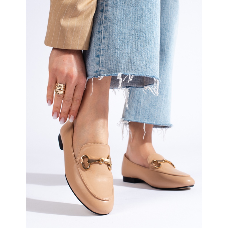 Mocassins Sapatos bege marrom 1