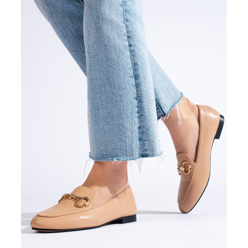 Mocassins Sapatos bege castanho 2