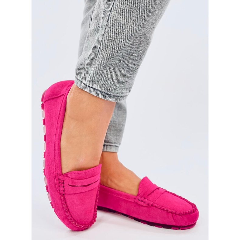 Mocassins de mulher Anaya Fuchsia em camurça rosa 2