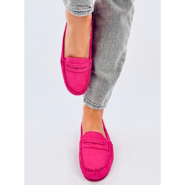 Mocassins de mulher Anaya Fuchsia em camurça rosa 1