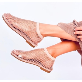 Sandálias de malha rosa Peyton com strass 3