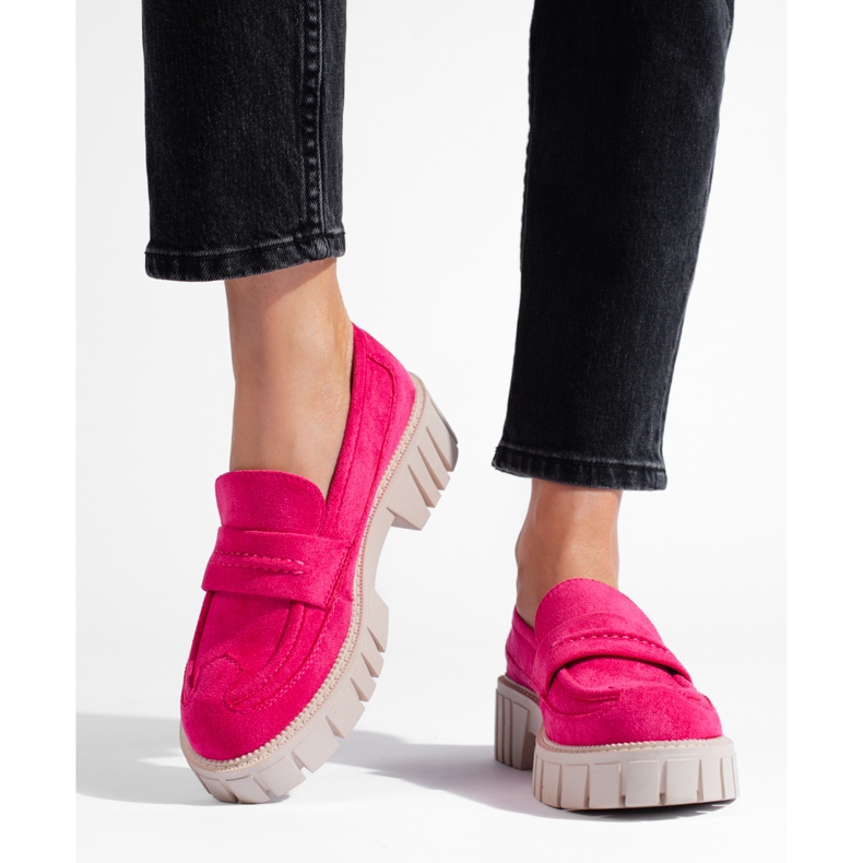 Sapatos femininos de camurça rosa 2