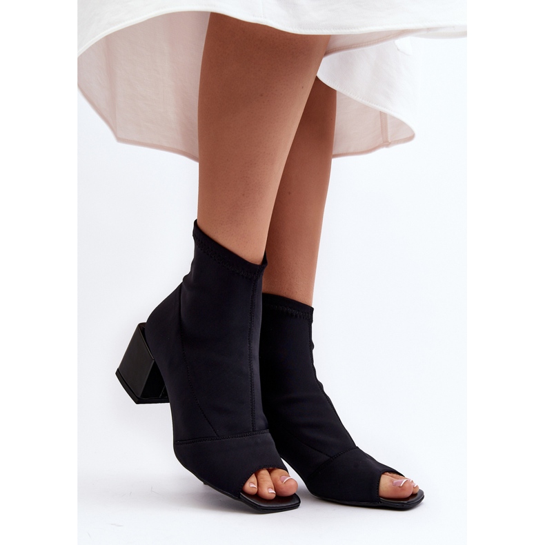 Zazoo 2876 Botas femininas de salto alto com dedos abertos, pretas preto 1 Zazoo 2876 Botas femininas de salto alto com dedos abertos, pretas preto 1