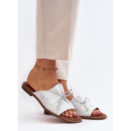 Zazoo 2659 Chinelos femininos de couro prateados prata 1