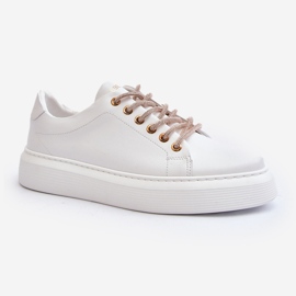 Calçados esportivos femininos de couro CheBello 4362 branco 2