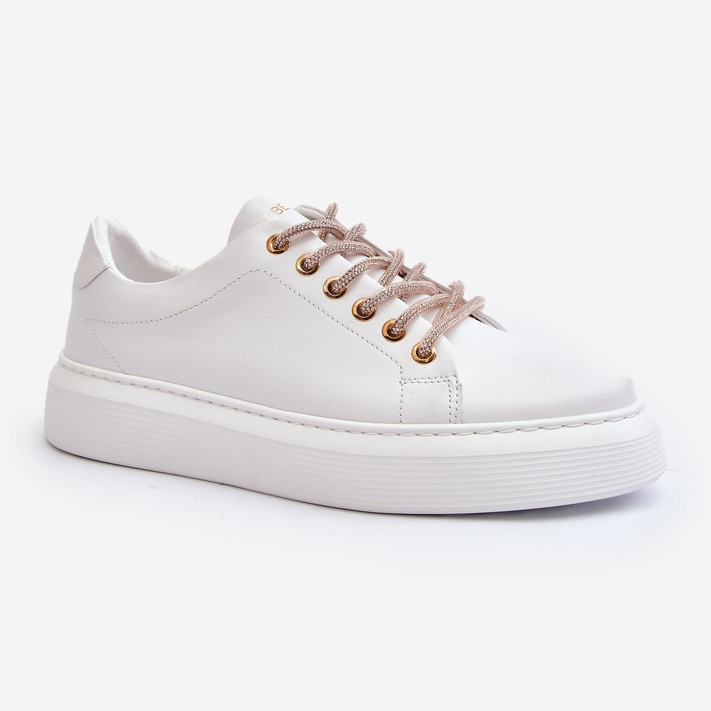 Calçados esportivos femininos de couro CheBello 4362 branco 2