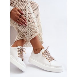 Calçados esportivos femininos de couro CheBello 4362 branco 1