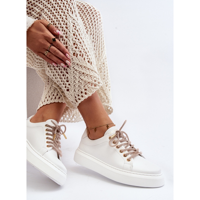 Calçados esportivos femininos de couro CheBello 4362 branco 1