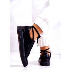 Cross Jeans Tênis feminino amarrado cruzado jeans JJ2R4039C preto 3