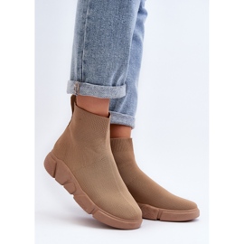 Calçado Esportivo Feminino com Meia Bege Zirila 2 Calçado Esportivo Feminino com Meia Bege Zirila 2