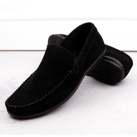 Sapatos masculinos de camurça de couro, mocassins pretos, T.Sokolski W1401-1 2