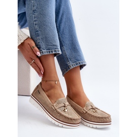 Mocassins femininos abertos Golden Twista dourado 1