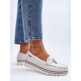 Mocassins femininos com plataforma branca Railav branco 1