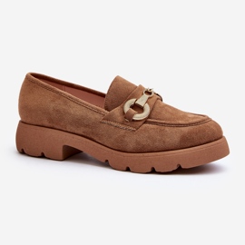Mocassins femininos com decoração de camelo Railenes castanho 1