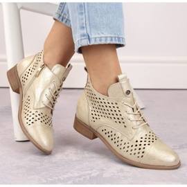 Potocki W WOL205 botins dourados com aberturas 1