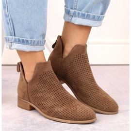 Botins de camurça com salto baixo Potocki W WOL212B castanho marrom 2