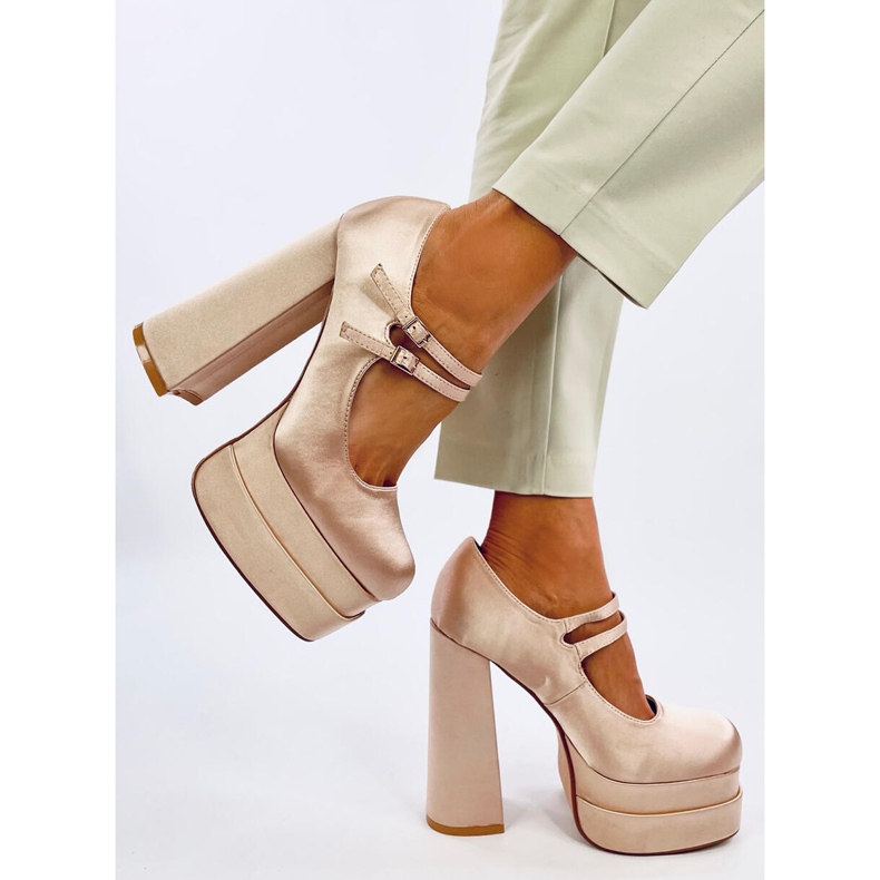 Sapatos plataforma de cetim Prandi Beige bege 2
