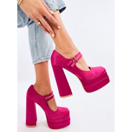Sapatilha Prandi Fuchsia com plataforma em cetim rosa 1
