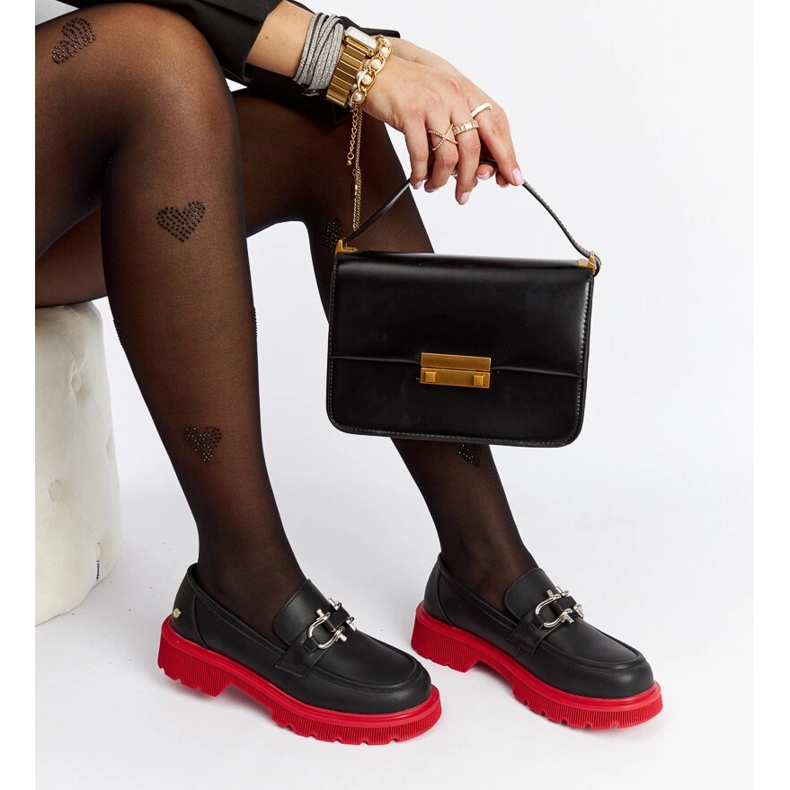 Mocassins de couro preto Goe LL2N4040 1