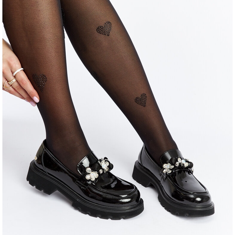 Mocassins pretos de couro envernizado Goe NN2N4200 1