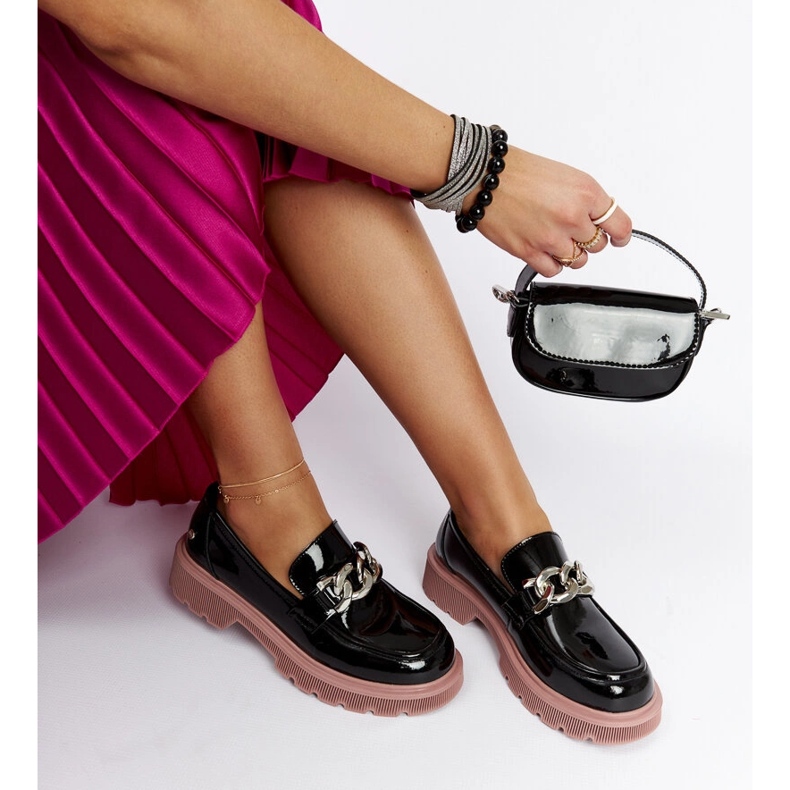 Mocassins de couro preto Goe LL2N4039 1