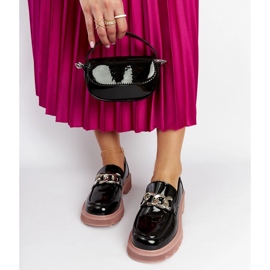 Mocassins de couro preto Goe LL2N4039 2