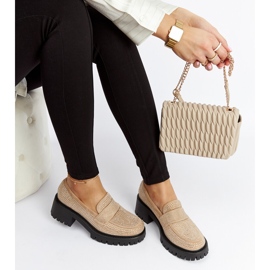 Mocassins bege com salto enorme da Parent 1 Mocassins bege com salto enorme da Parent 1