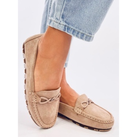 Mocassins femininos Saga Khaki bege 2