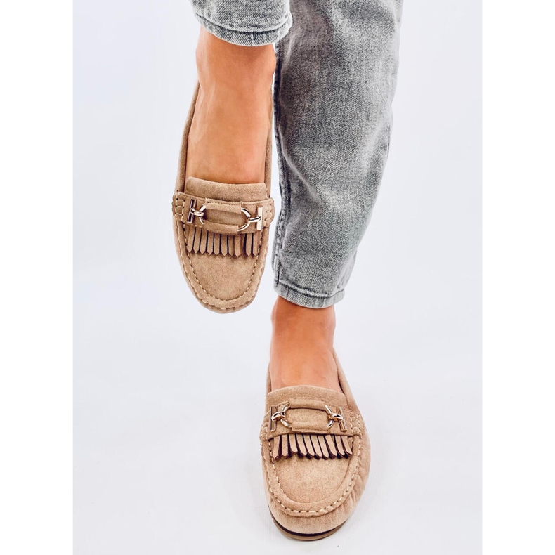 Mocassins femininos Leif Khaki bege 1