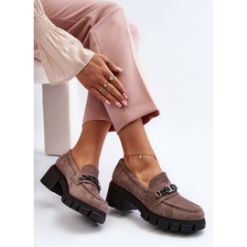 Vinceza Mocassins Bege Eriella Bege com Salto Enorme 1