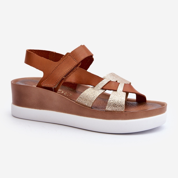 Zazoo 40397 Sandálias femininas de couro na plataforma, marrom 2