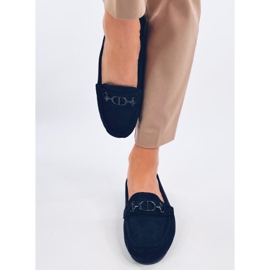 Mocassins femininos de camurça da Marinha Trabei azul 1