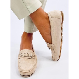 Mocassins femininos de camurça Trabei Beige bege 2