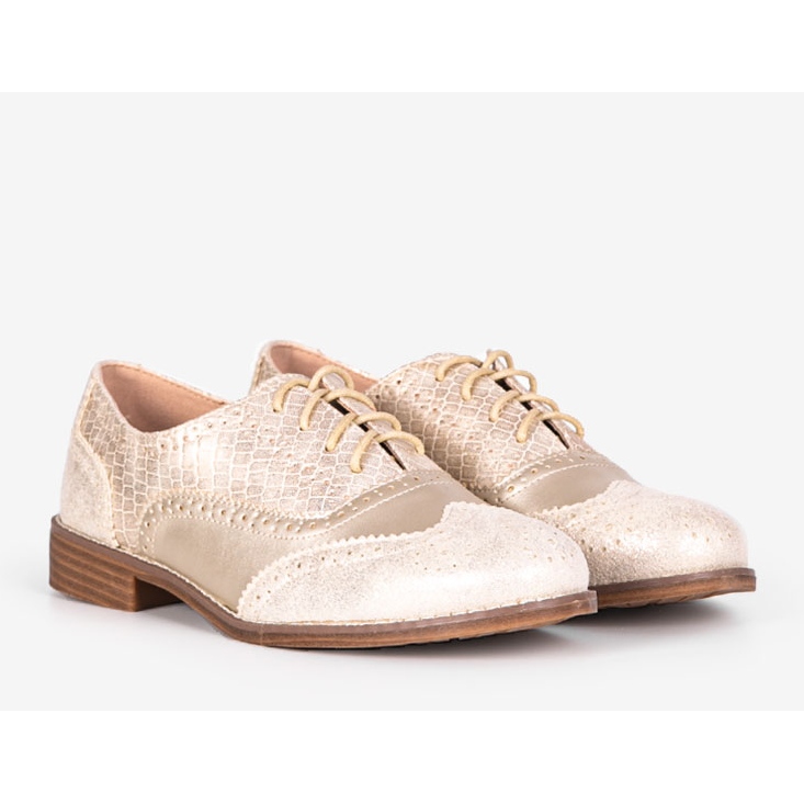 Oxfords dourados femininos Hershey 1