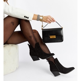 Botas de cowboy pretas vazadas com salto Melito preto 1