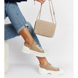 Tênis plataforma Monteleone bege 2