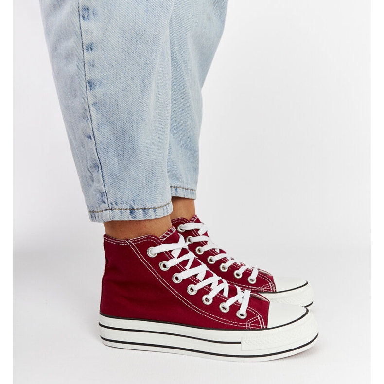 Tênis cano alto Puglia bordô vermelho 2