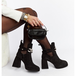 Botins pretos decorados com zircônias cúbicas Elm 2