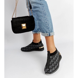 Sapatos Slip On Tartano pretos e cinza 1