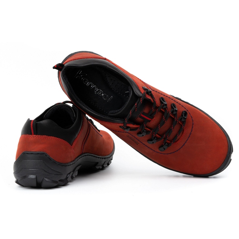 Kampol Sapatos de trekking masculino 36 vermelhos 3