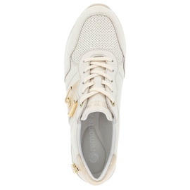 Calçados esportivos de couro, tênis feminino, bege Remonte D1322-60 1