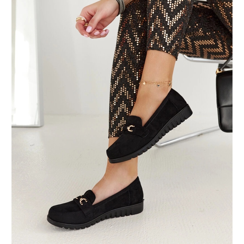 Mocassins Prússia de camurça preta preto 2