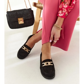 Mocassins de camurça preta com fivela Sardis preto 1