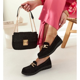 Mocassins de camurça preta com fivela Sardis preto 2