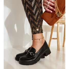 Mocassins Grisel pretos em couro ecológico 2