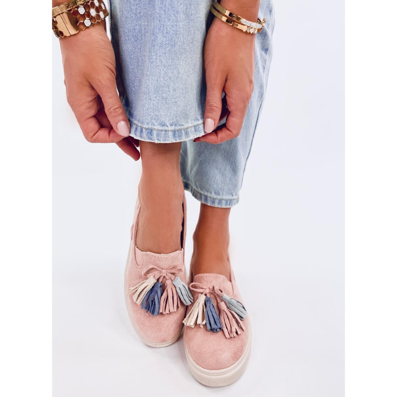 Mocassins com borla rosa Krauss 2