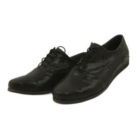 ANGELLO Black Shoes Sapatos femininos amarrados em bolinhas 303 preto 2