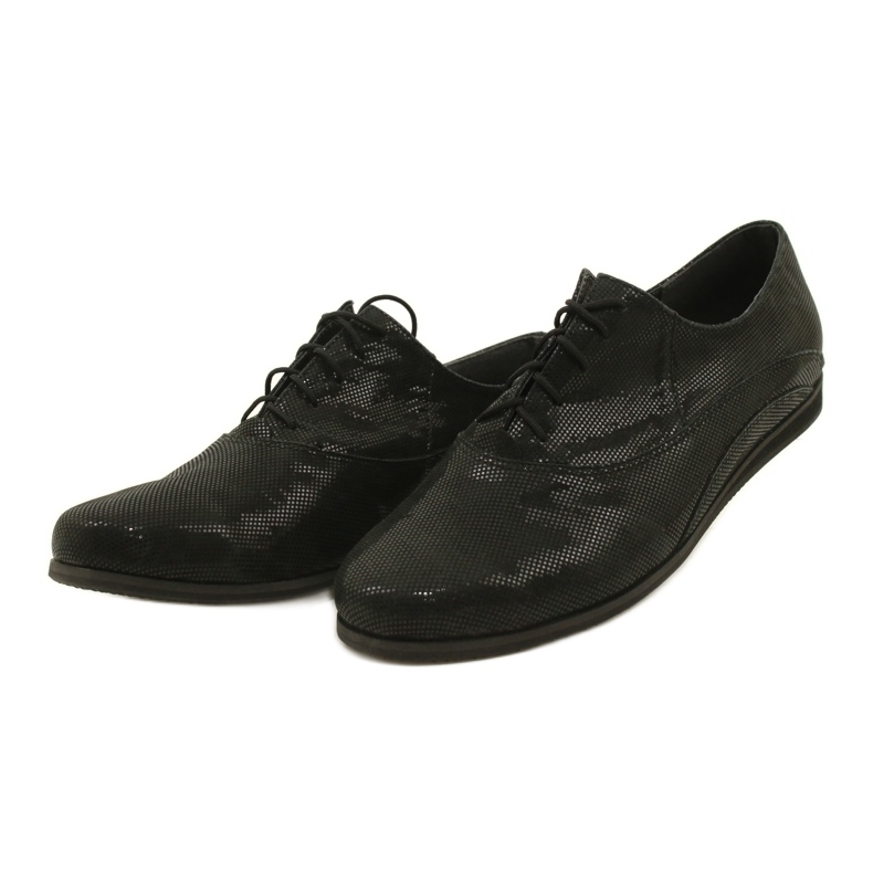 ANGELLO Black Shoes Sapatos femininos amarrados em bolinhas 303 preto 2