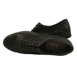 ANGELLO Black Shoes Sapatos femininos amarrados em bolinhas 303 preto 5